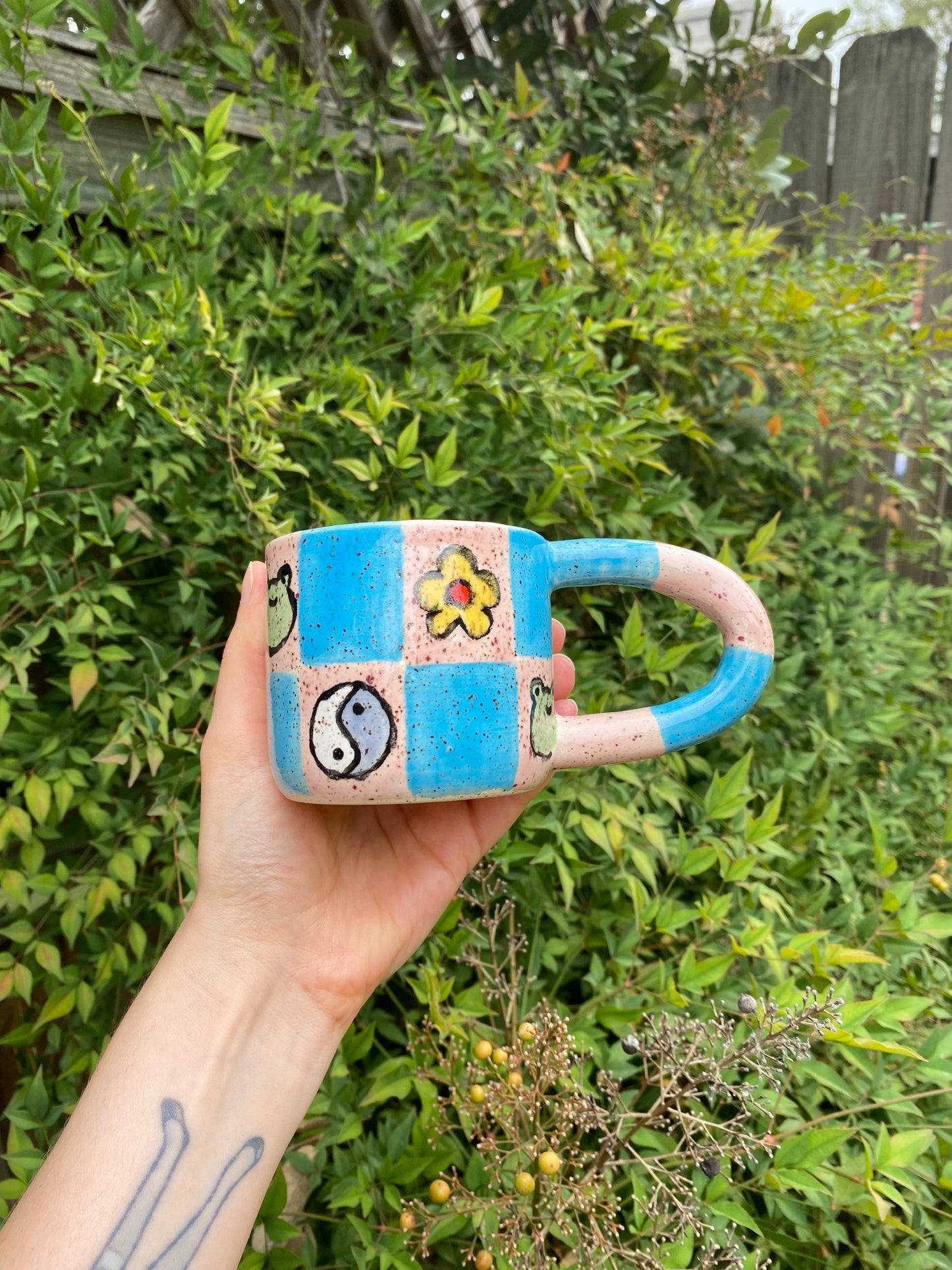 Checkered Froggy Mug