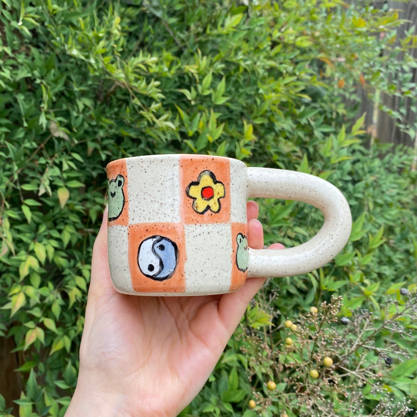 Checkered Froggy Mug