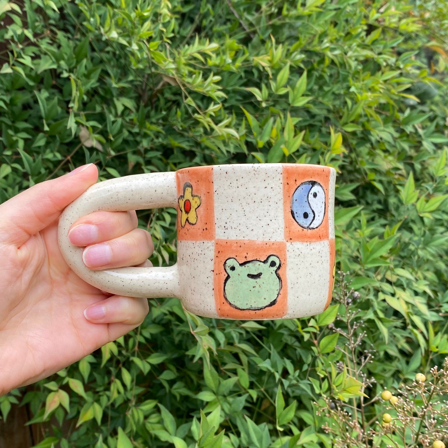 Checkered Froggy Mug