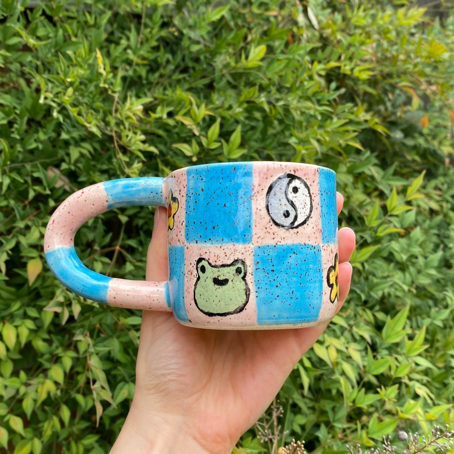 Checkered Froggy Mug
