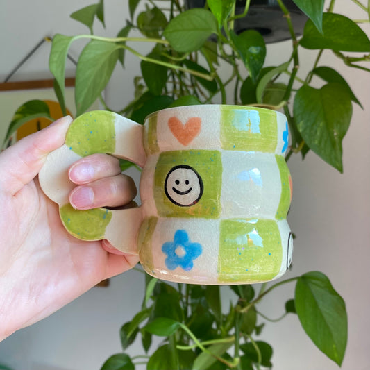 Smiley Checkered Mug